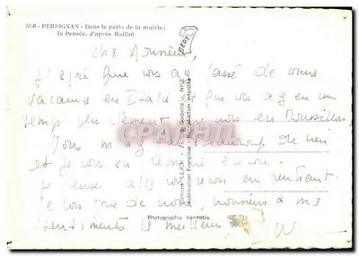 Perpignan — W patio ratusza: 'Pensée', według Maillola — Rewers