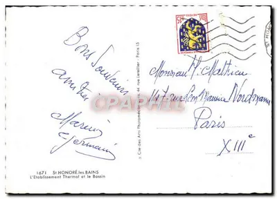 St-Honoré-les-Bains — Ujęcie termalne i basen — Cap — Rewers