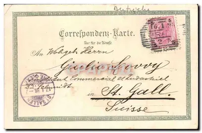 Bilhete postal antigo Saudações Graz Leão — Verso