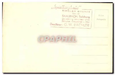 Spielberghaus 1371 m — Saalbach — uitgever G.W. Bachler — Achterkant