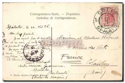 Widok Spalato i Lazareth — G. Pandza, Spalato (Dalmacja) — Rewers