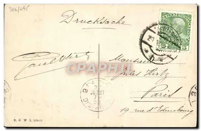 Viena, I. — Nosso Imperador diante do Monumento à Imperatriz Elisabeth — Viena, I. (editor desconhecido, número de série não visível) — Verso