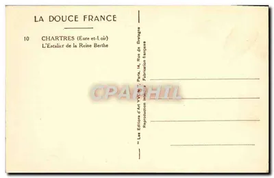 Chartres (Eure-et-Loir) — Schody Królowej Berthy — Wydawnictwo Art YVON, Paryż — Rewers