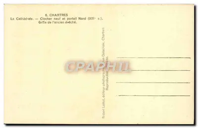 Chartres — Katedra — Nowy dzwonnica i portal północny (XIII w.) — Robert Lattel, Chartres — Rewers