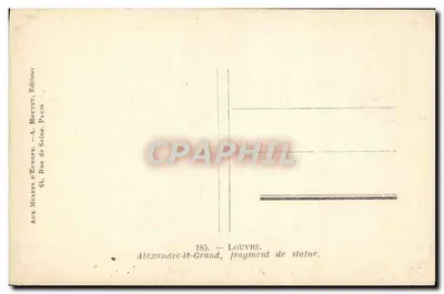 Alexandre Wielki — fragment statuy — AUX MUSÉES D'EUROPE, wydawca — Rewers