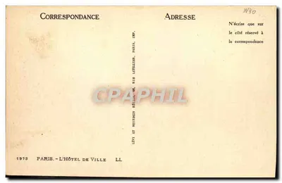 Hôtel de Ville de Paris — panoramische weergave — Lévy & Népudien, Parijs — Achterkant