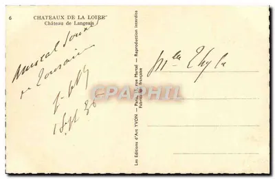 Castello di Langeais — Castelli della Loira — Edizioni d'Arte YVON — Verso