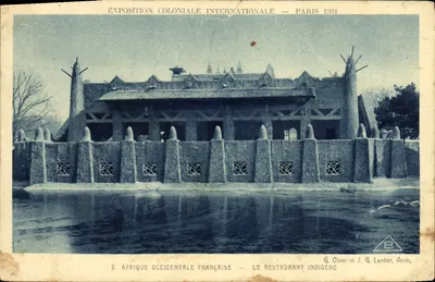 Afrique Occidentale Française — Le Restaurant Indigène — Exposition Coloniale Internationale — Paris 1934 — G. Olinvier et J. G. Lambert, Archs.