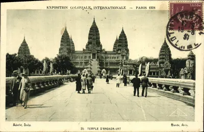 Templo de Angkor-Vat — Exposição Colonial Internacional — Paris 1934 — Auberlet, Escultor — Blanche, Arquitetos