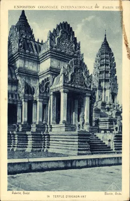 Kaplica Angkor-Vat — Wystawa Kolonialna w Paryżu 1931 — Auberlet, Rzeźbiarz — Blanche, Architektura