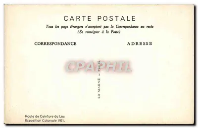 Terrassa Puechillard — Wystawa Kolonialna 1931 — Trasa Okrężna Jeziora — Rewers