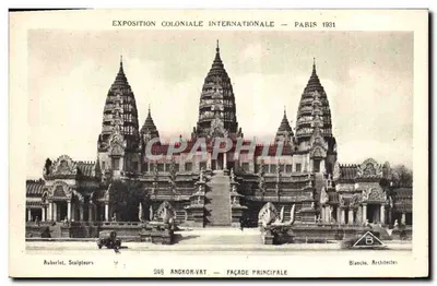 Angkor-Vat — Façade główna — Wystawa Kolonialna Międzynarodowa — Paryż 1931 — Auberlet Rzeźbiarze, Blanche Architekci
