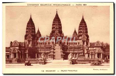 Angkor-Vat — Facha principal — Exposição Colonial Internacional — Paris 1931 — Blanche, Arquitetos