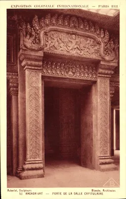 Drzwi Sali Kapituły — Angkor Wat — Międzynarodowa Eksponat Kolonialny — Paryż 1931