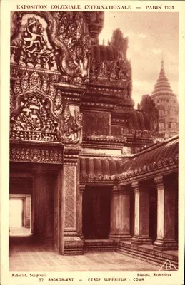 Angkor Wat — Górny etap - Dziedziniec — Międzynarodowa Wystawa Kolonialna — Paryż 1934 — Auberlet, Rzeźbiarze — Blanche, Architekci