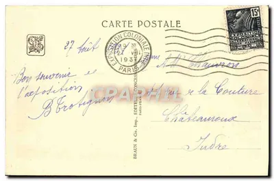 Pavilhão dos Países Baixos — Exposição Colonial Internacional — Paris 1931 — Verso