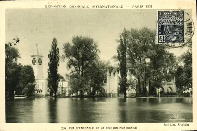 Międzynarodowa Wystawa Kolonialna — Paryż 1931 — Ogólny widok sekcji portugalskiej — Raul Lino, Architekt