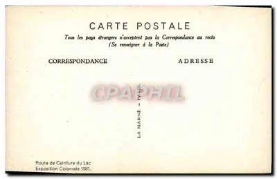 A Terrasse P. Baillard — Exposição Colonial 1931 — Rua da Ceintura do Lago — Verso