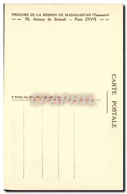 마다가스카르 교실 — 예수회 신부들 — 출판사 E. Weibel, 파리 — 뒷면