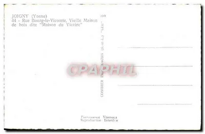 Joigny (Yonne) — Rue Bourg-le-Vicomte, Stara drewniana dom, zwana 'Dom Wicariusza' — Combiér (S.-et-L.) — Rewers