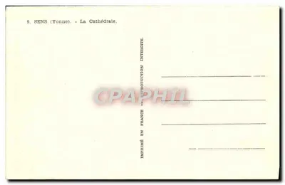 Sens (Yonne) — Katedra — Wydawca Edlig, nr J — Rewers