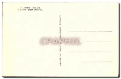 Sens (Yonne) — Igreja de São Maurício — Editor Edag — Verso
