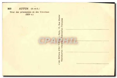 Autun — Wieża więźniów i Ursulin (XIII w.) — Les Éditions d'Art Yvon, Paris — Rewers