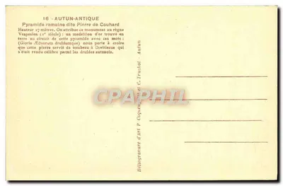 Rzymska piramida zwana Kamieniem Couhard — Autun — wydawca C. Truchot — Rewers