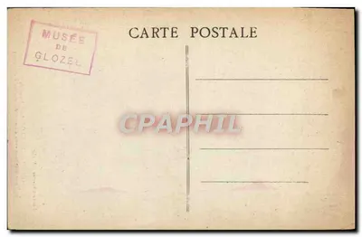 Tarjeta postal antigua Excavaciones de Glozel Vasos de Glozel Máscara neolítica — Reverso