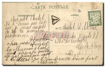 Stara pocztówka Widok z Garennes Enioux — Rewers