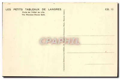 Langres — Porte de l'Hôtel de ville — Éditions Mona — Rewers