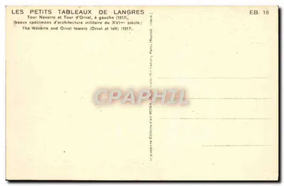 Tour Navarre und Tour d'Orval — Langres — Éditions Mona, EB.18 — Rückseite