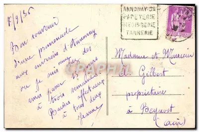 Bilhete postal antigo Regiões de Annonay La Roche Pereandre — Verso