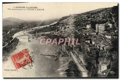 Vista panorâmica de VOGUE e BAUVE — L'ARDÈCHE ILLUSTRÉE — Cliché Dureau