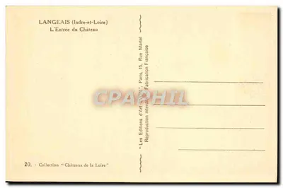 Langeais (Indre-et-Loire) — A entrada do castelo — Les Éditions d'Art SYON — Verso