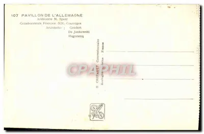 Pavilhão da Alemanha — Exposição Internacional de Paris 1937 — Editor CHIPAULT — Verso