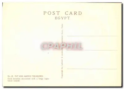 Bracelet d'or de Toutankhamon — scarabée lapis-lazuli — éditeur Lahnert & Landrock, série No.19 — Rewers