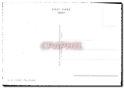 Cairo - A Cidadela — editor K. Lambert & Landlock, n° 43 — Verso
