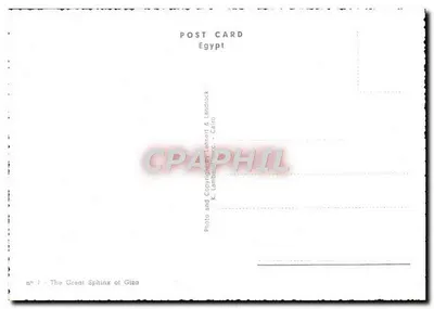 O Grande Esfinge de Gizé — Egito — Foto de K. Lamberti & Landrock, Caire — Verso