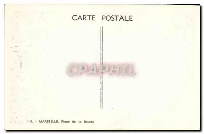 Marselha - Place de la Bourse — vista da praça com a fonte e os edifícios — Verso