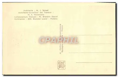 Pavilhão da Iugoslávia — Exposição Internacional de Paris 1937 — Editor: H. Chipault, Boulogne-sur-Seine — Verso