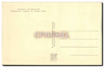 Pavilhão da Inglaterra — Exposição Internacional de Paris 1937 — H. Chipault, Boulogne-sur-Seine — Verso