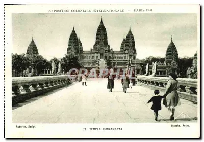 Temple Angkor-Vat — Międzynarodowa Eksponat Kolonialny — Paryż 1931 — Auberist, Rzeźbiarz — Blanche, Architektura