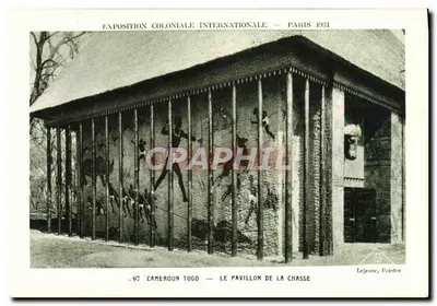 Exposição Colonial Internacional — Paris 1931 — Camarões Togo — O Pavilhão da Caça — Lejeune, Pintor