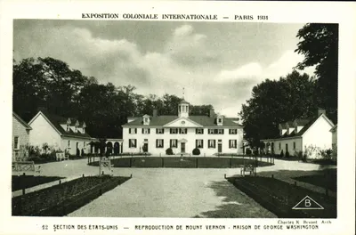 Reprodução de Mount Vernon — Casa de George Washington — Exposição Colonial Internacional — Paris 1931 — Charles K. Bryant Arch