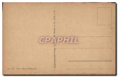 Catedral de Colônia — Portal Sul — editor Kupferdruck-Verlag von Rud. Bremer & Co., n° 504 — Verso