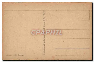 Rathaus — Colônia — editor Kupferstichdruck-Verlag von Kühn & Bremer & Co. — Verso