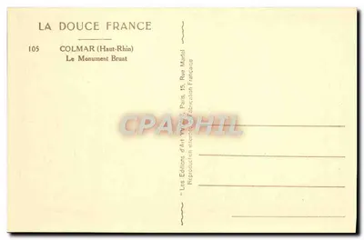 Colmar (Haut-Rhin) — Widok na pomnik Bruata — Wydawnictwo Yvart — Rewers