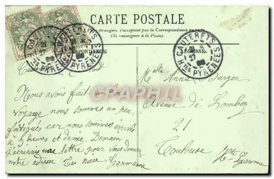 Cauterets — Vue prise du Chemin de la Raillère — LL. — Verso