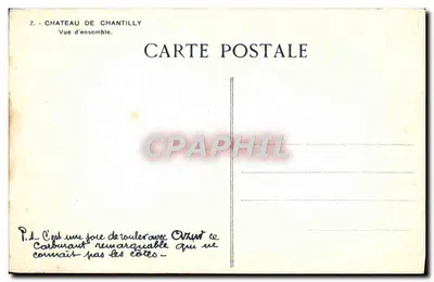 Chantilly — Zamek Chantilly — Graphique — Rewers